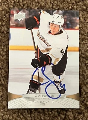 Tarjeta de cubierta superior firmada por Cam Fowler 2011 Anaheim Ducks NHL Foto 1 de 2