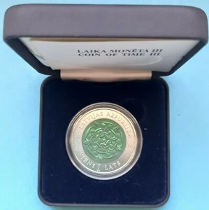 Latvia 2010 silver coin 1 lats Coin of Time III 1 Lats Silver Niobium box coa - Picture 1 of 3