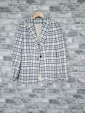 Daks Blazer Size 10 Silk Cotton Blend Check Signature Jacket