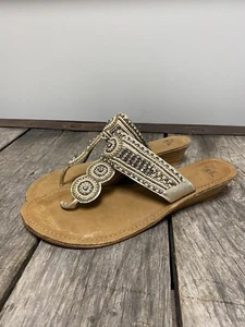 ANTHROPOLOGIE RAPHAELLA Z & L BOOZ JEWELED SANDALS SHOES WOMENS SIZE 9 - Picture 1 of 5