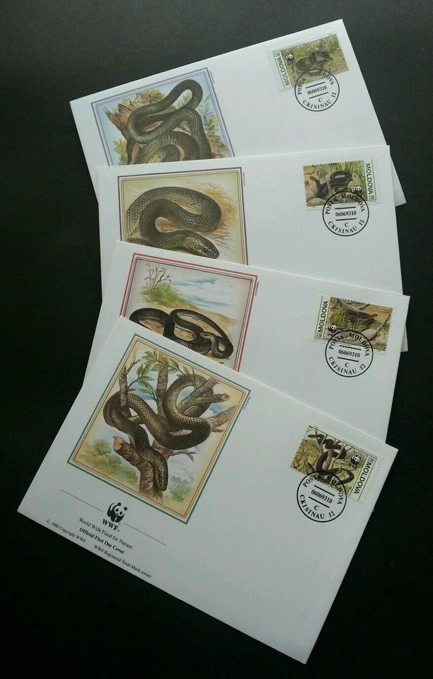 [SJ] Moldova WWF Snake 1993 Wildlife Fauna Reptile (stamp FDC) - Image 1 of 4