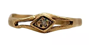 Anello punta VINTAGE in oro giallo massiccio 10 kt misura .25 - Foto 1 di 4