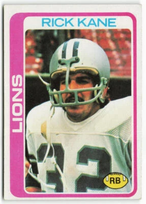 1978 Rick Kane Topps Rookie - Detroit Lions - Image 1 of 2