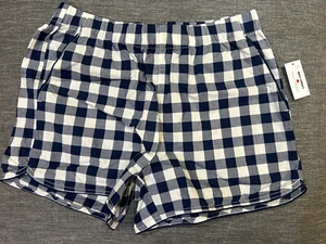 Draper James Lands End Gingham Blue and White Shorts Sz SMALL NWT - Picture 1 of 4