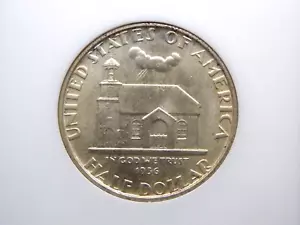 1936 Commemorative *DELAWARE* Half Dollar 50c NGC MS63 #016 Old FATTY Holder BU - Picture 1 of 6