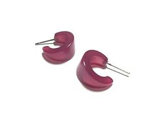 Raspberry Red Moonglow Tiny Boom Hoop Earrings