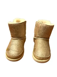 Botas UGG Clásicas Cortas II Dorado Brillo 1096313T Niños Niñas Talla 6 - Imagen 1 de 6