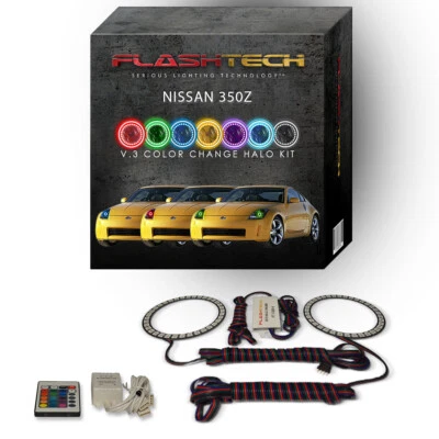 Kit Halo LED Ojo de Ángel RGB con Control Remoto IR para Faros Nissan 350z 2003-2005 Foto 1 de 4