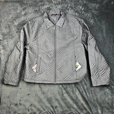 Womens Jane Ashley Pewter Color Jacket Size XL Full Zip. Same Day Shipping. - Image 1 of 4