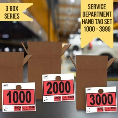 3000 汽车经销商服务挂标签机械维修店 3 件系统红色 — 第 1/4 张图片