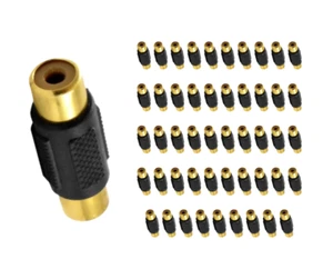 The Wires Zone Gold Plated Female to Female RCA Coupler Barrel 50 Pack - Picture 1 of 5
