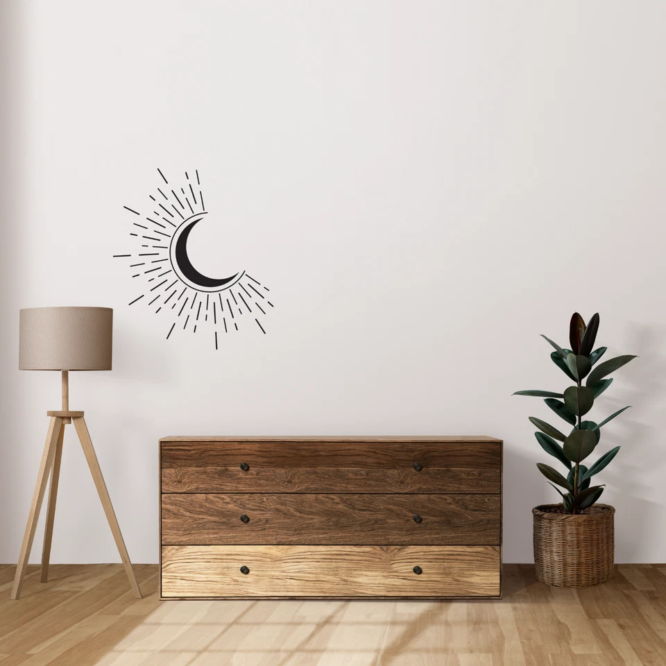 PEGATINA DE PARED BOHO SOL Y LUNA CALCOMANÍA HABITACIÓN VINILO ARTE DE LUJO DECORACIÓN MODERNA DEL HOGAR Foto 1 de 1