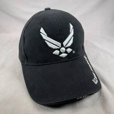 Шляпа мужская ВВС США один размер черная с ремешком кепка вышитая вооруженные силы - Изображение 1 из 4