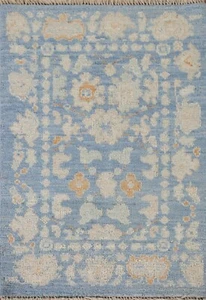 Alfombra hecha a mano Oushak azul claro tinte vegetal 2'x3' - Imagen 1 de 12