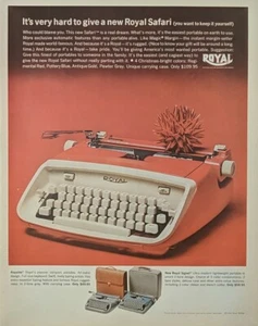 1962 anuncio impreso de máquina de escribir, color rojo modelo Royal Safari regalo de Navidad - Imagen 1 de 1