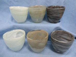 6 Bicchieri portacandele Ecoglass riciclati ART in vetro Spagna NUOVI - Foto 1 di 6
