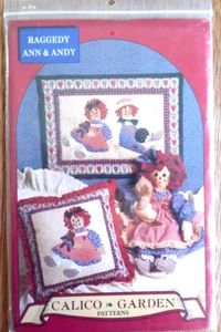 NEW Calico Garden "Raggedy Ann & Andy" Patterns: 26x18 Wall Quilt*Pillow*Doll - Picture 1 of 3