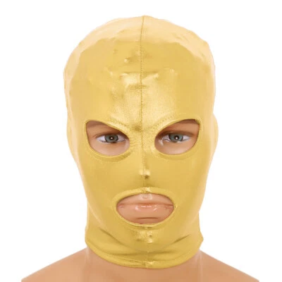 Unisex Mens Women Full Face Mask Latex Shiny Metallic Cosplay Costume Fancy - Image 1 of 2