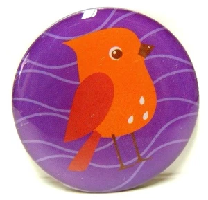 Süßer VOGEL runder Magnet mit lila Hintergrund - Bild 1 von 2