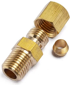 (10 Pack New) 5/8" OD Tube x 1/2" Male NPT Brass Compression Made in USA Fitting - Picture 1 of 2