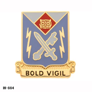 US Army DUI Pin ~ 105th Military Intelligence "Bold Vigil" ~ NEW Vanguard USA - Picture 1 of 1