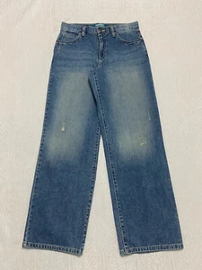 Old Navy Jeans Boys Size 18 Blue Distressed Loose Fit - Picture 1 of 8