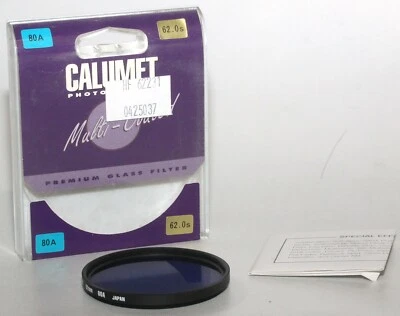 Calumet Photographic Multi-Coated Blue 62 mm MC 80A Camera Lens Filter with Case - Image 1 of 4