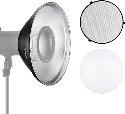 NEEWER 12"/30Cm Metal Beauty Dish Bowens Mount Reflector Kit with White Diffuser - image 1 of 4