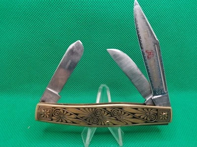 Fighting Rooster 3 Blade " Stockman " #022 "Actual Knife Used in Book" - Image 1 of 4