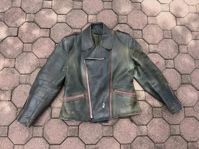 Chaqueta de moto de cuero alemana vintage de los años 50 - Ropa de cuero Aero Foto 1 de 4