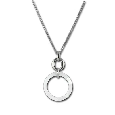 Amello Collana Circolare Argento Bianco Gioielli 50cm Acciaio Ceramica ESKX46W5 - Immagine 1 di 3