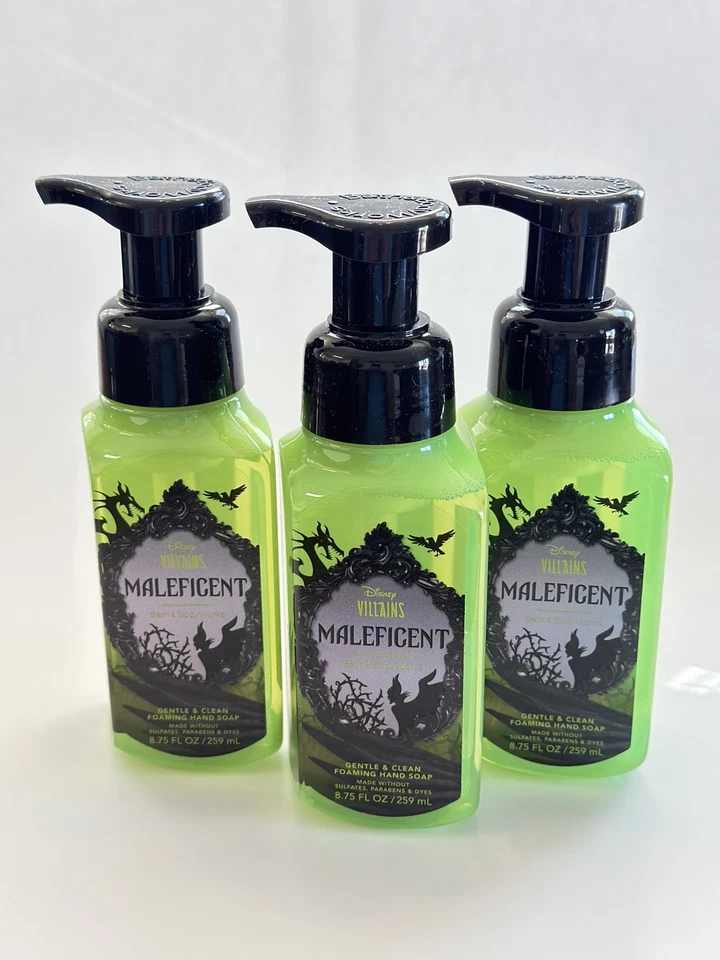 3 x Bath & Body Works Disney Villans Maleficent Foaming Hand Soap 8.75 fl oz NEW - Image 1 of 4