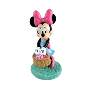 Disney Minnie Mouse With  Easter Egg Basket Figurine New 10” Statue - Picture 1 of 5
