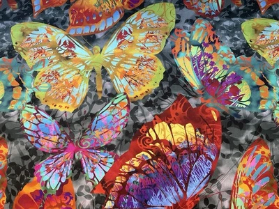 Cotton Fabric Colorful Butterfly CollectionBy In the Beginning 43”x 36”160 Foto 1 de 4