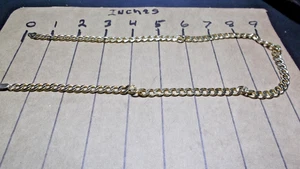 Pulsera Collar Cadena Eslabón Cubano Bordillo Real Chapado en Oro 14k 925 20" 37 Gramos - Imagen 1 de 3