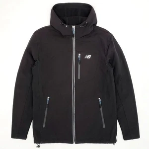 NEW BALANCE Vintage Softshell Hooded Jacket Full Zip Reflective Trim Stretch S-M - Picture 1 of 11