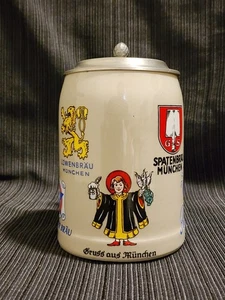 Vintage West Germany Deckelstein München Brauereien Hofbräuhaus Löwenbräu Paulaner - Bild 1 von 11