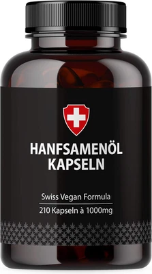 Hanföl in Softgel-Kapseln | Hochdosiert Mit 1000Mg Hanfsamenöl Pro Kapsel  - Bild 1 von 4