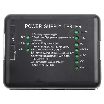 Power Supply Tester Checker 20/24 Pin HDD FLOPPY For Computer - Image 1 of 4
