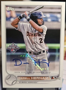 2022 Topps Pro Debut Prospect Darell Hernaiz #PD-10 (NM) Free Rtns AUTO - Picture 1 of 2