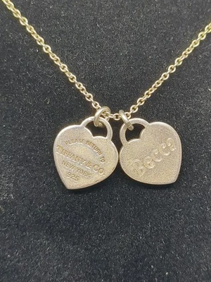 Collar Tiffany & Co Plata Esterlina 925 Mini Etiqueta Corazón Grabado Becca 16" Foto 1 de 4