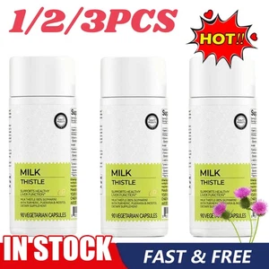 1-3X Milk Thistle 300mg 90 Capsules - Supports Healthy Liver Function SummerSale - Picture 1 of 19