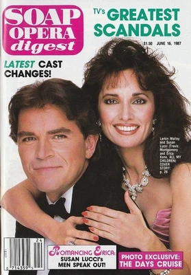 Soap Opera Digest June 16, 1987 SUSAN LUCCI-LARKIN MALLOY-LORENZO LAMAS-FALCON C - Image 1 of 4