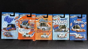 HotWheels New Diecast Lot: Set of 5 GULF Racing TOONED Cars - Complete set - Picture 1 of 7