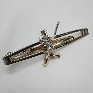 Vintage Stratton Gold Plated Cricketer Cricket Themed Tie Bar Clip English Made - Picture 1 of 9