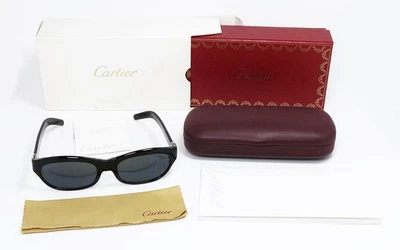 VINTAGE CARTIER SUNGLASSES T8200325 BLACK OVAL POLISHED BLACK PLATINUM WOMAN - Image 1 of 4
