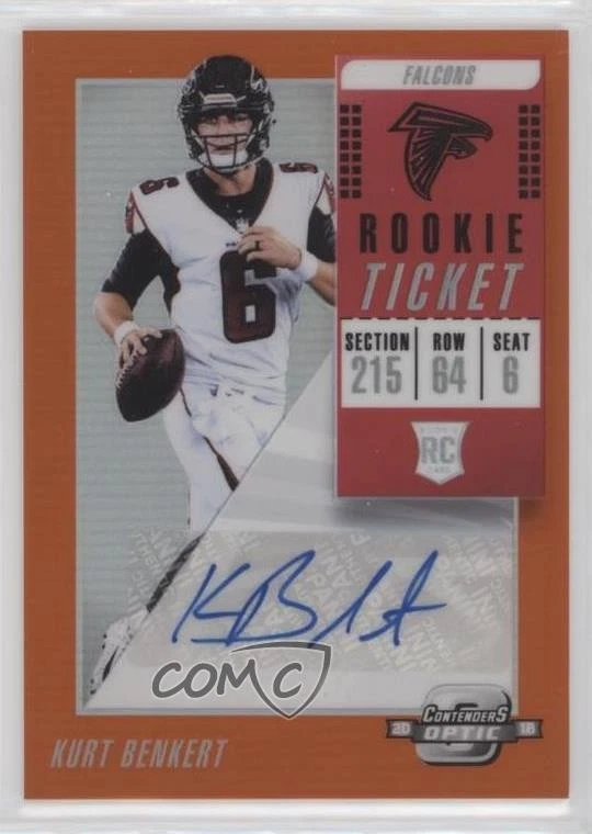 2018 Panini Contenders Optic Ticket Orange Prizm /49 Kurt Benkert Rookie Auto RC - Image 1 of 2