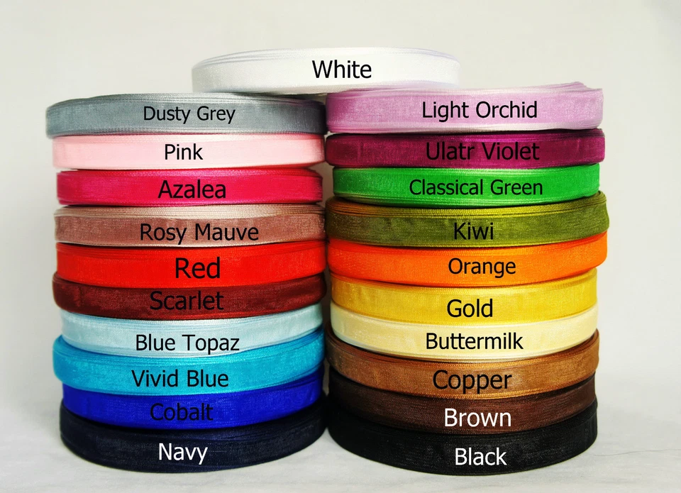 50yds/roll ~~ 10mm Woven Edge Organza Ribbon 26 Colours U PICK - image 1 of 1