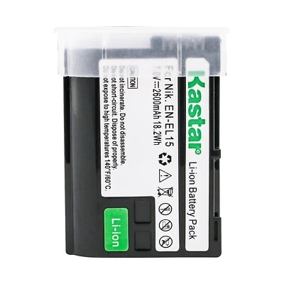 Kastar Battery for Nikon EN-EL15 Battery 899352 D800 D850 D7200 D7500 Z6 Z7 1V1