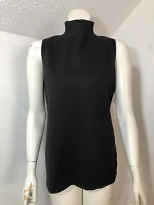 Nine West New Womens Large Black Sleeveless Sweater Shell High Neck - Picture 1 of 8